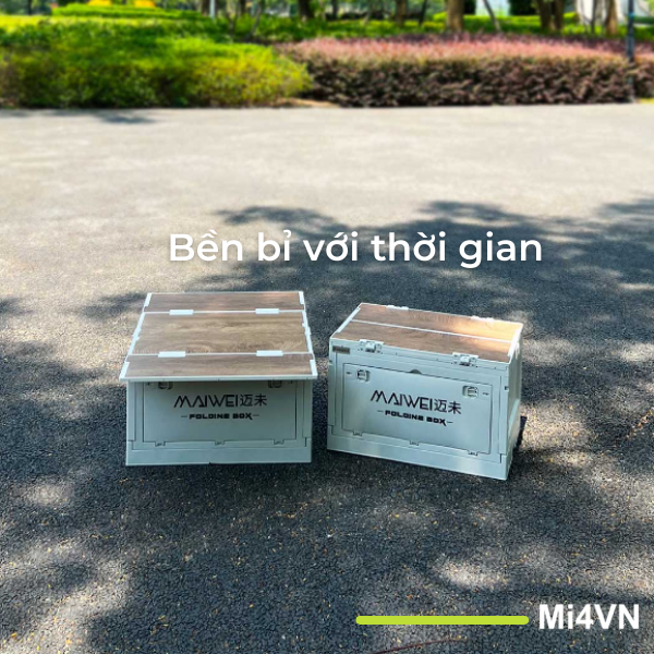 Thùng đựng đồ du lịch đa năng gấp gọn Xiaomi Maiwei có nắp gỗ mở rộng 50L phù hợp với mọi cốp xe, chứa được nhiều đồ, kích thước mở rộng lên tới 50x60 để được rất nhiều đồ