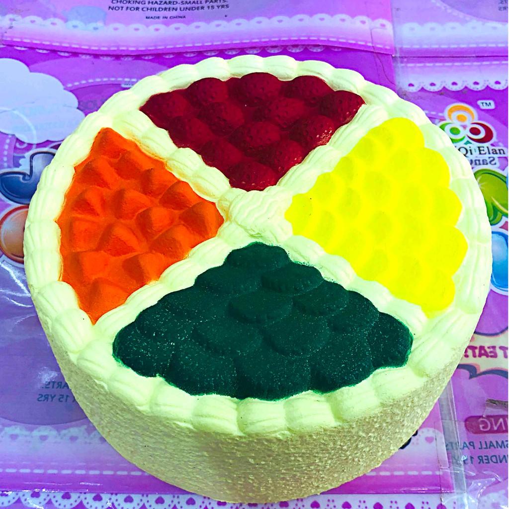 Đồ chơi Squishy bánh kem tròn ngũ sắc 5 màu chậm tăng siêu đẹp