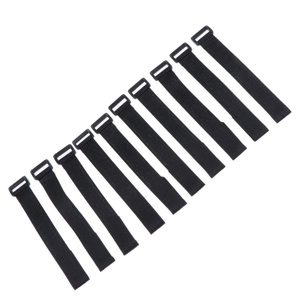 2x10 Pcs Fishing Rod Belt Bands Ties Straps Magic Sticker black