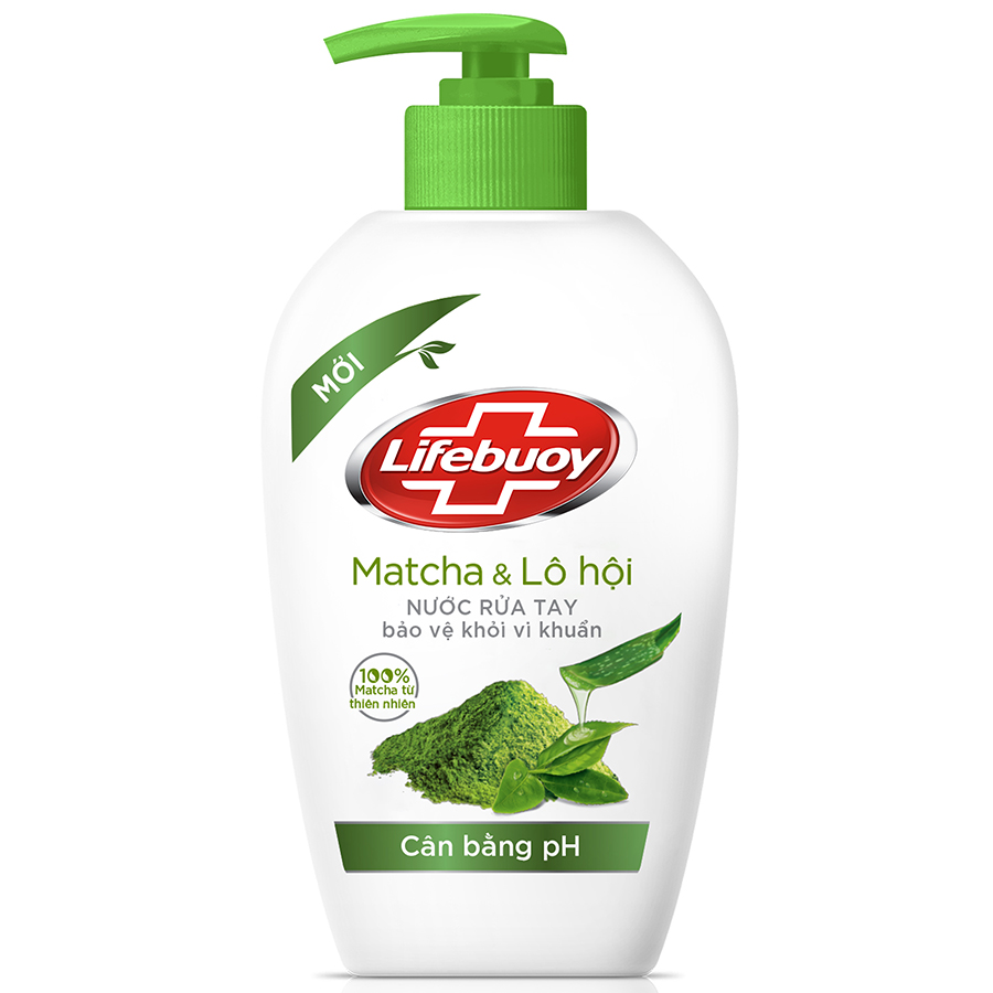 Combo 2 Nước Rửa Tay Lifebuoy Cân Bằng Độ Ph Bảo Vệ Khỏi Vi Khuẩn Và Dưỡng Ẩm Matcha &amp; Lô Hội Chiết Xuất Từ Thiên Nhiên Chai 450g