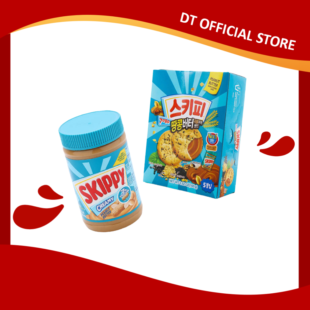 COMBO 1 Hộp Bơ Đậu Phộng Mịn Skippy 462g + 1 Hộp Bánh Quy Hạt Ngũ Cốc Nhân Bơ Đậu Phộng Skippy 100g