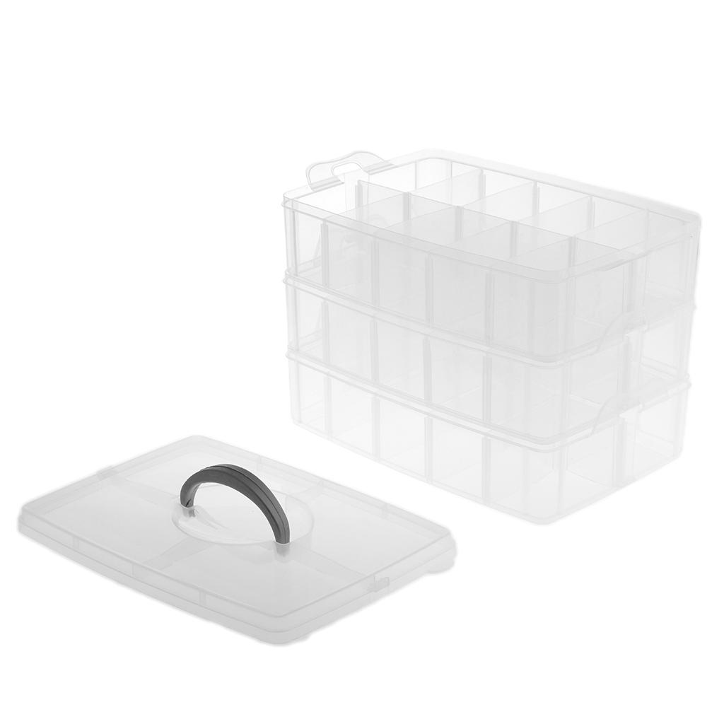 2x3 Layer 30 Slots Plastic Jewelry Tool Box Beads Holder Storage Box Organizer