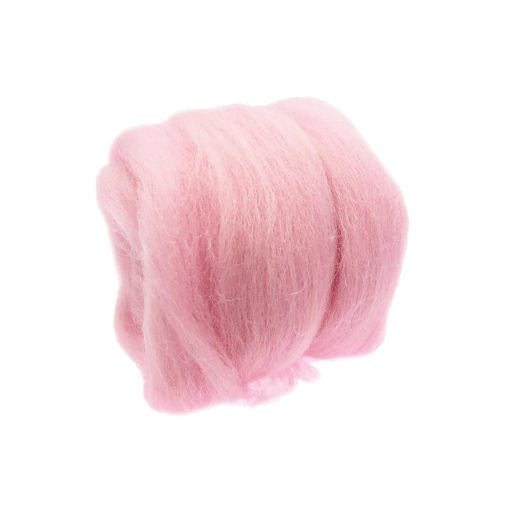 3-5pack Handmade 10g Wool Roving Fibre For Needle Felting Materials Pink 1