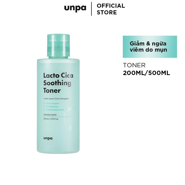 Nước Hoa Hồng Cải Thiện Da Mụn Và Làm Dịu Da Unpa Lacto Cica Soothing Toner 200ml