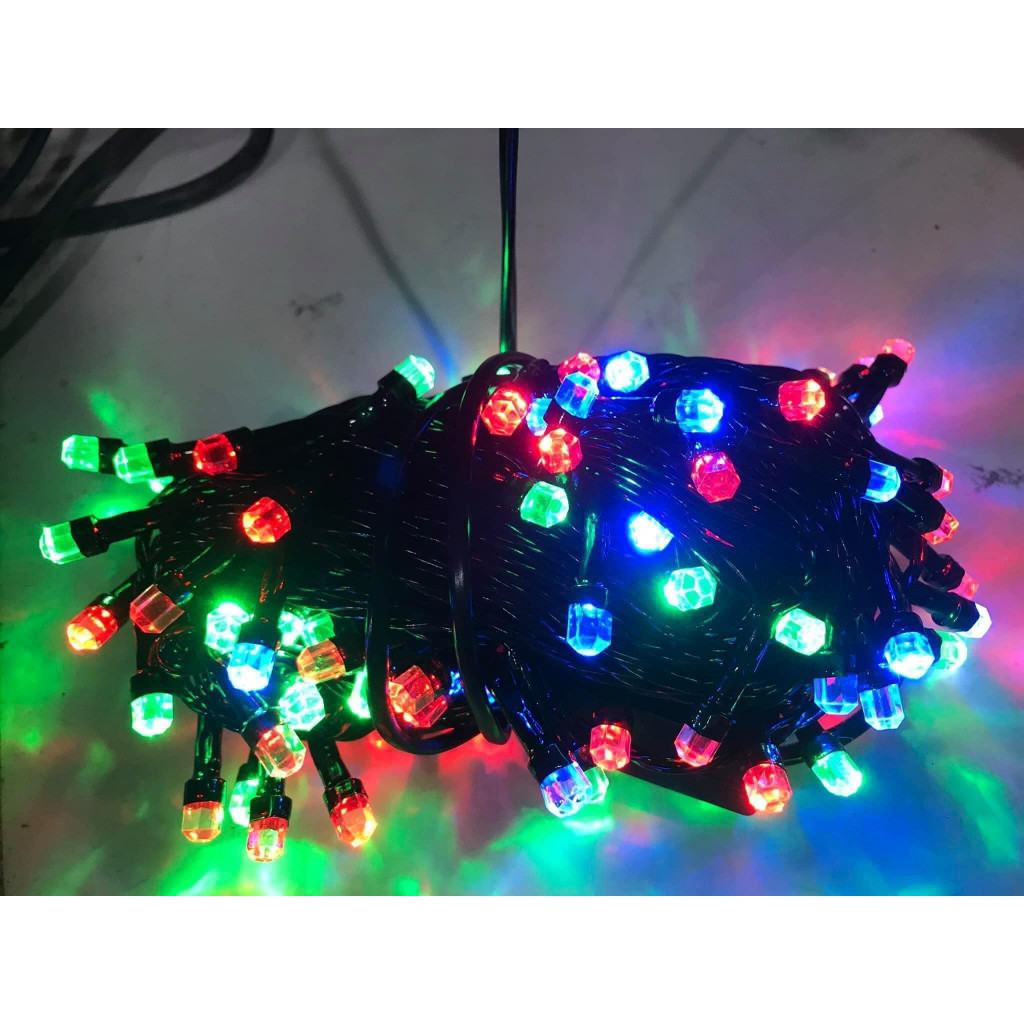 Dây Đèn Led Dài 35M Trang Trí Hình Lục Giác Nhấp Nháy Nhiều Màu Dây
