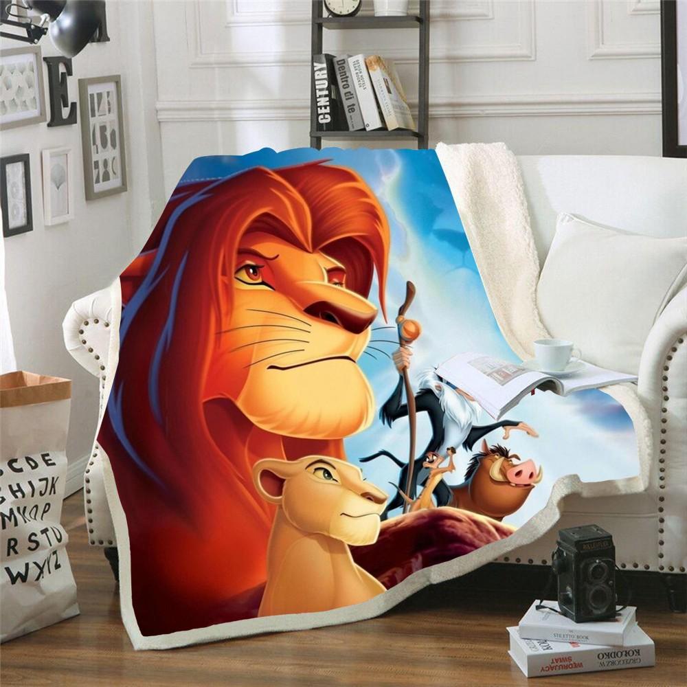 Disney Dễ Thương Simba Vua Sư Tử Bạn Bè Sang Trọng Chăn Cho Bé Của Trẻ Em Trẻ Em Tặng Ném 150X200Cm Sofa Giường vỏ Chăn Ga Gối