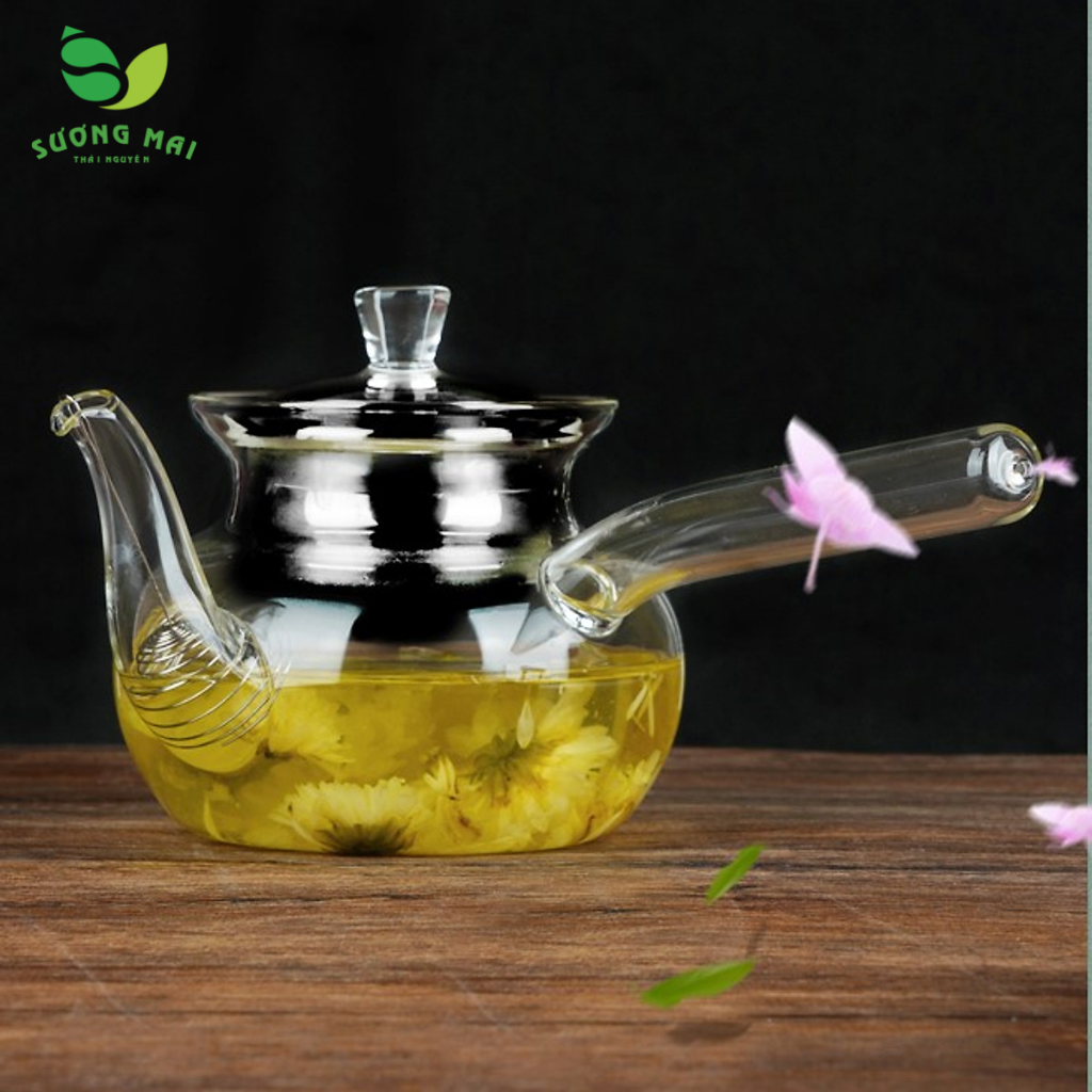 Ấm pha trà hoa thủy tinh 450ml