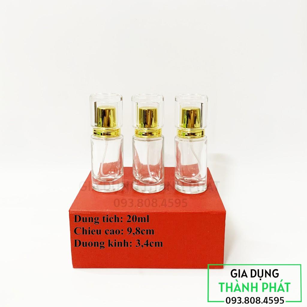 CHAI CHIẾT THỦY TINH TRÒN 20ML