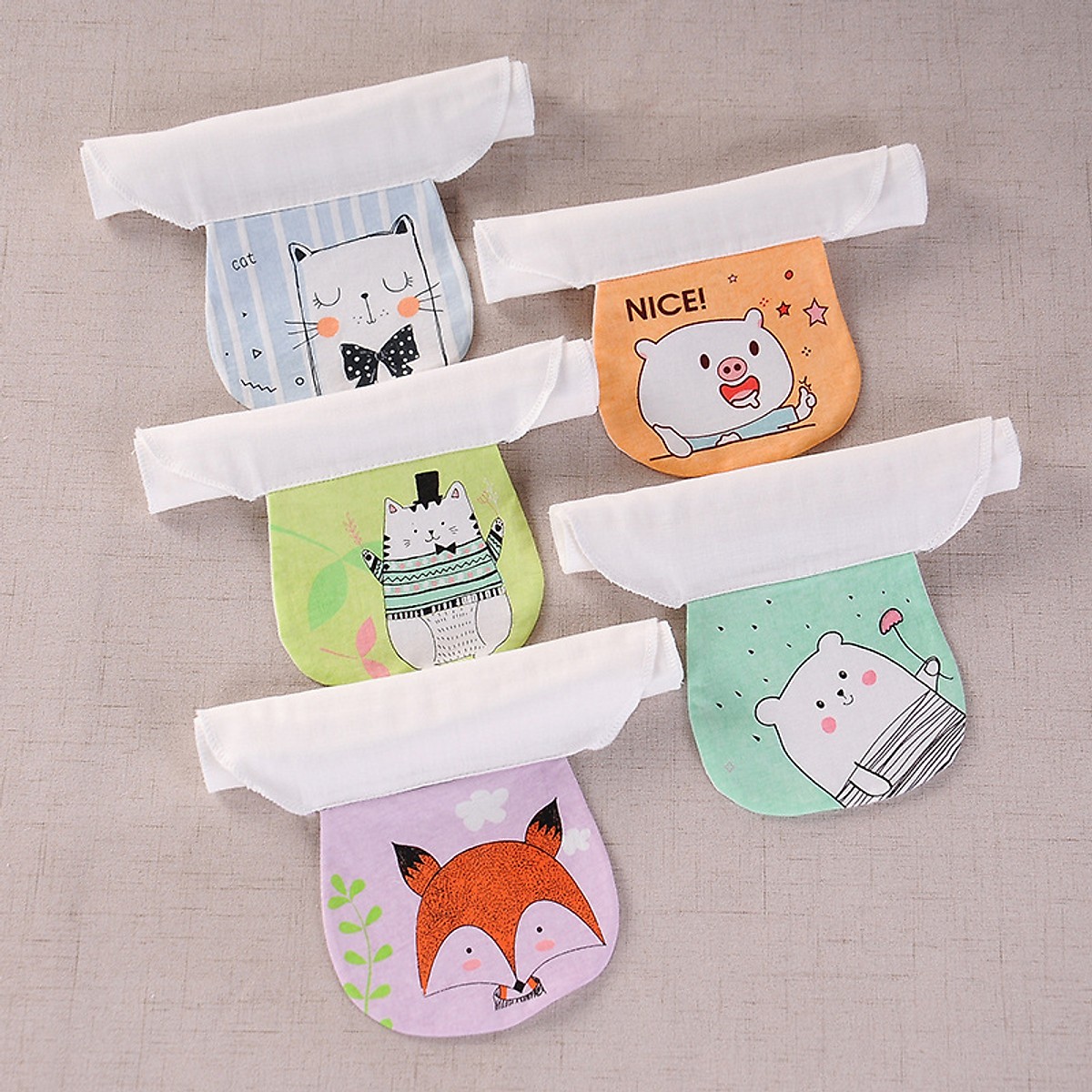 Set 2 Khăn Cotton Thấm Mồ Hôi Lưng Cho Bé