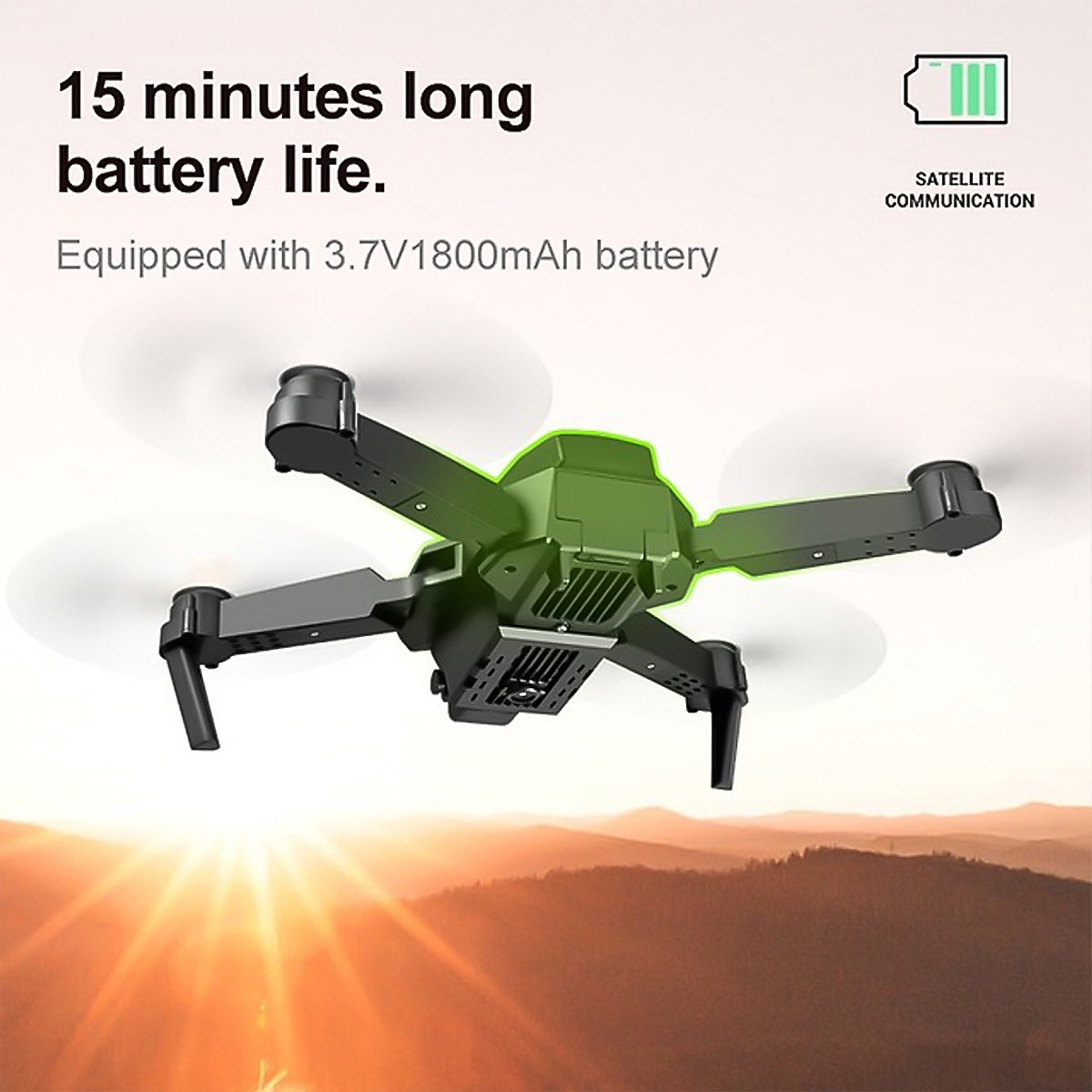 Máy bay Flycam mini 4k giá rẻ Drone E88 Pro 2 camera kép kết nối WIFI 2.4GHZ, ĐỘ PHÂN GIẢI 4K, Bay cao 100m, nhào lộn 360 độ thích làm đồ chơi cho bé Tặng túi đựng chống sốc - Hàng chính hãng