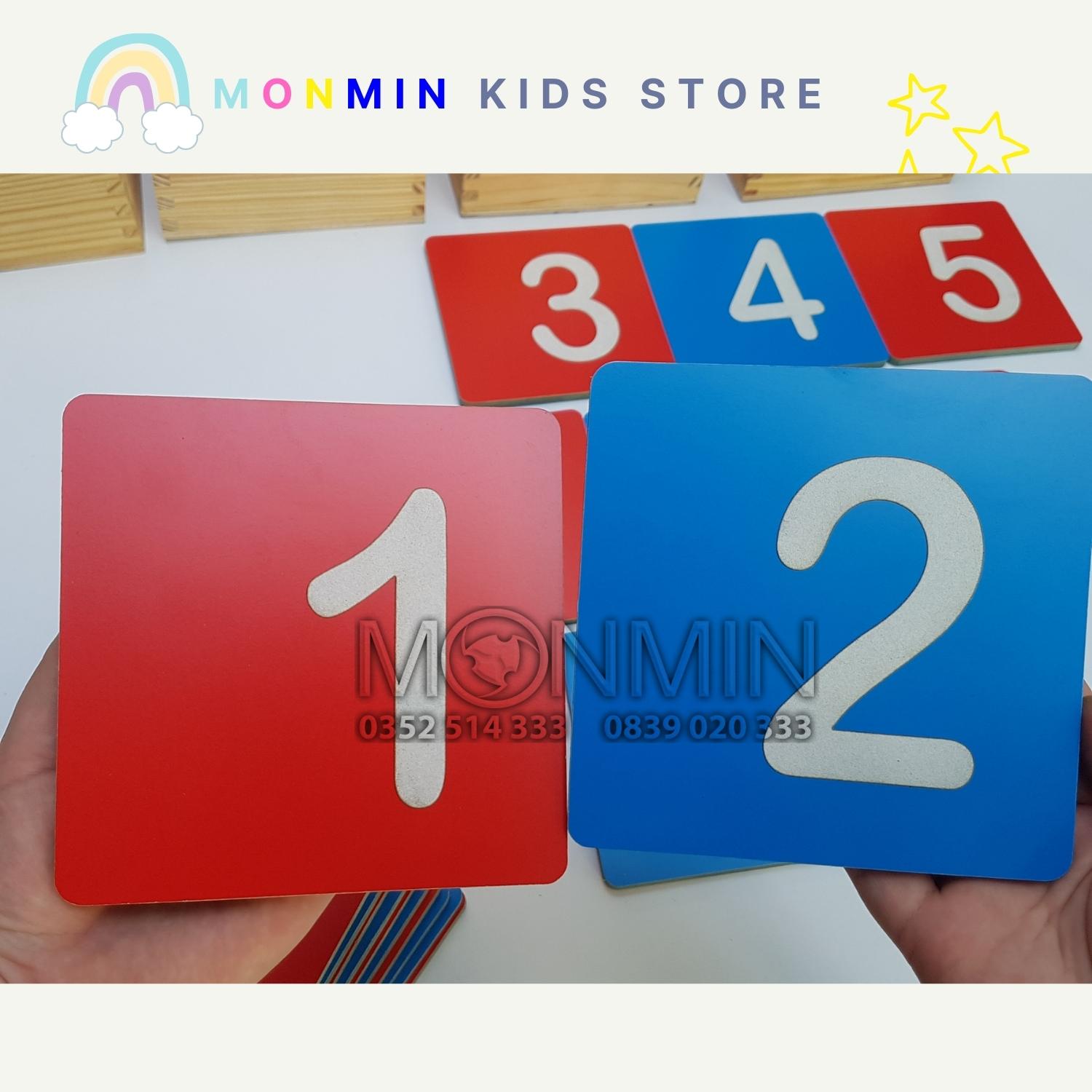 Bộ 10 Số nhám MONMIN (Montessori Sandpaper Numbers)