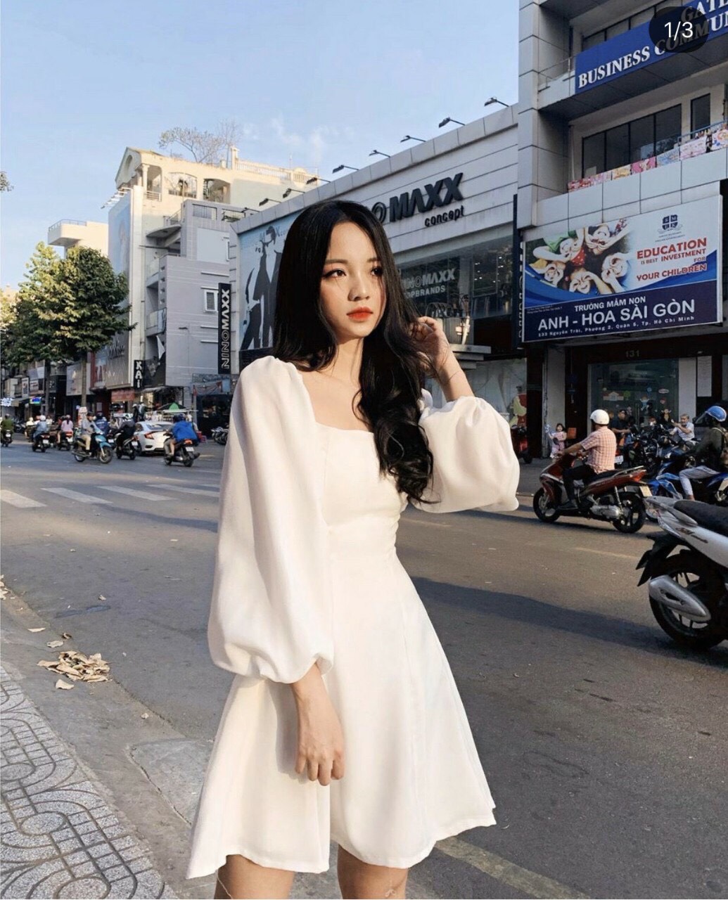 Đầm xòe tơ lua công chúa cục xinh GD8190A