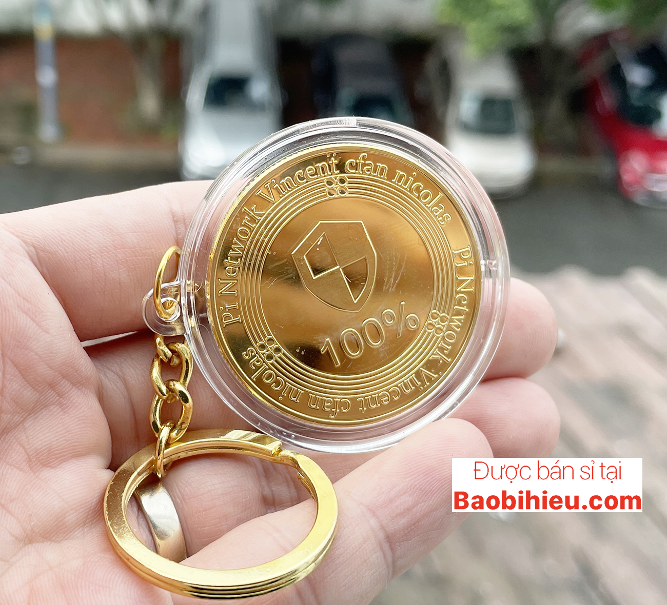 Móc khóa đồng Pi bằng kim loại xi mạ cao cấp B504