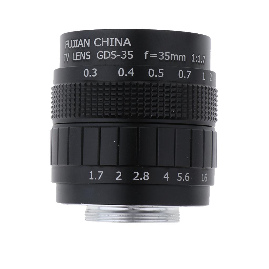 35mm f/1.7 C Mount TV Lens for Mirrorless Camera, Manual Focusing Fixed