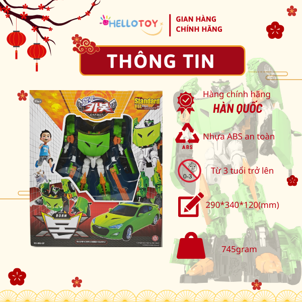 Đồ Chơi Mô Hình Lắp Ráp Xe Hơi Biến Hình HELLO CARBOT Born (Cỡ Lớn)