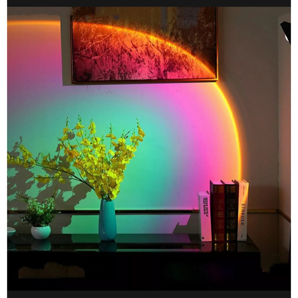 Đèn hoàng hôn Sunset Lamp 4 màu/16 màu hiệu ứng ánh sáng đẹp có remote điều khiển màu thích hợp chụp ảnh sống ảo Tiktok, Livestream