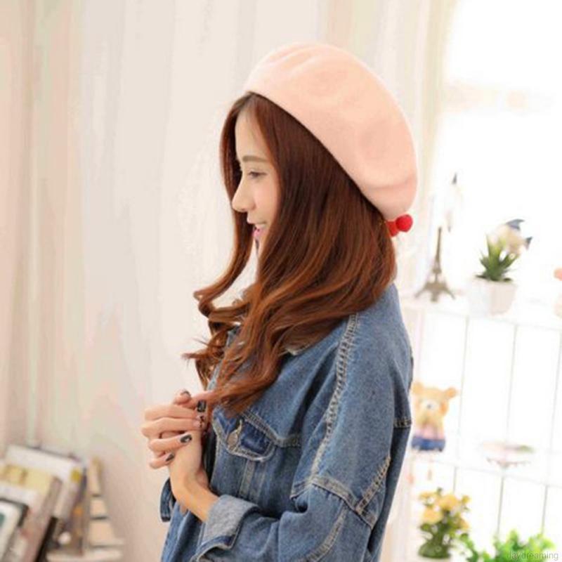 Mũ Beret vải nỉ handmade xinh xắn