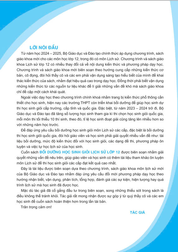 Sách - Bồi Dưỡng Học Sinh Giỏi Lịch Sử 12 (Theo chương trình GDPT mới) - ndbooks