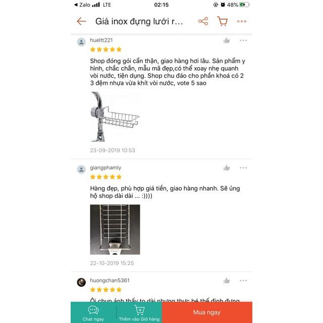 Giá Treo NOXI Đựng Lưới Rửa Bát, Cọ Xoong Chất Liệu Inox Siêu Bền