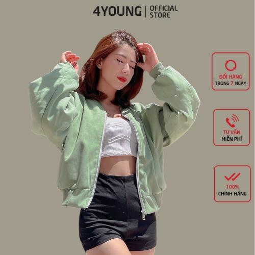 Áo khoác bomber nữ croptop dang lửng