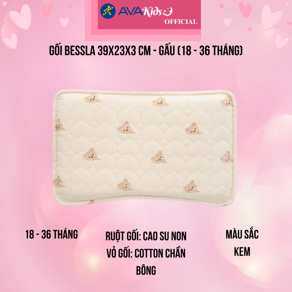Gối Bessla 39x23x3 cm - Gấu (18 - 36 tháng) - Hàng Chính Hãng