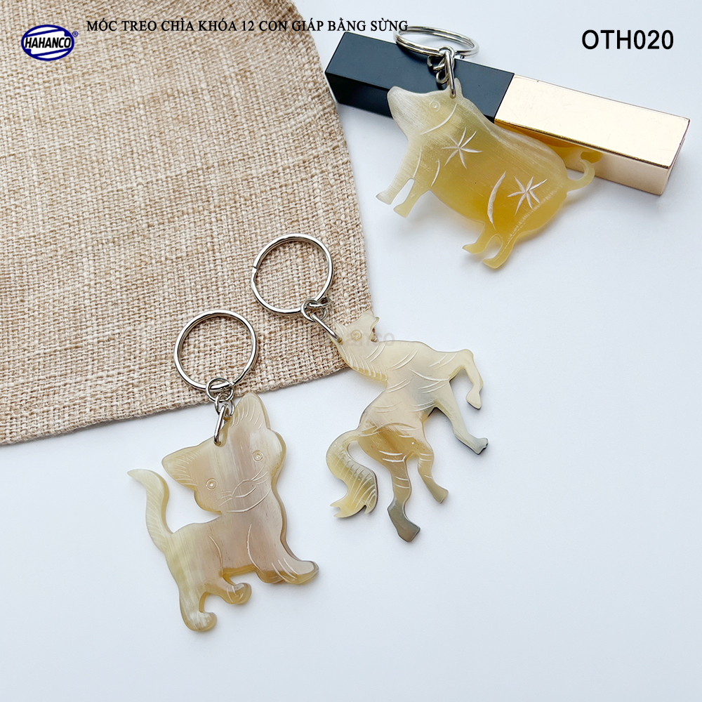 Móc treo chìa khóa 12 con giáp bằng sừng (OTH020) Độc Lạ - Đẹp mắt