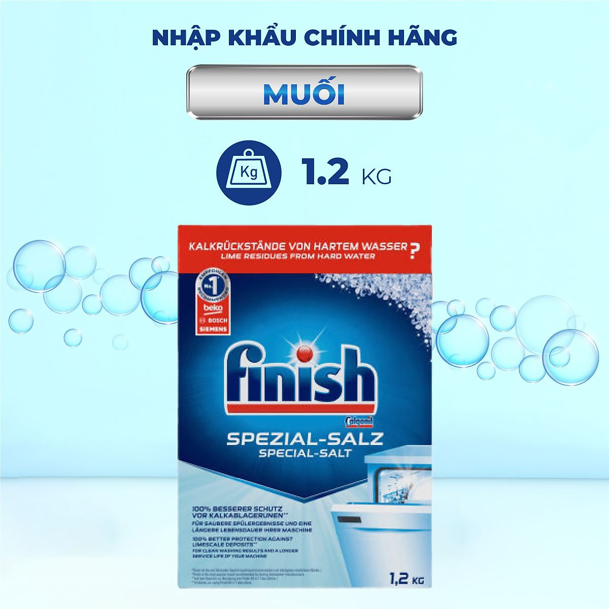 Muối Rửa Bát Finish chuyên dụng chuyên dùng cho máy rửa Bát