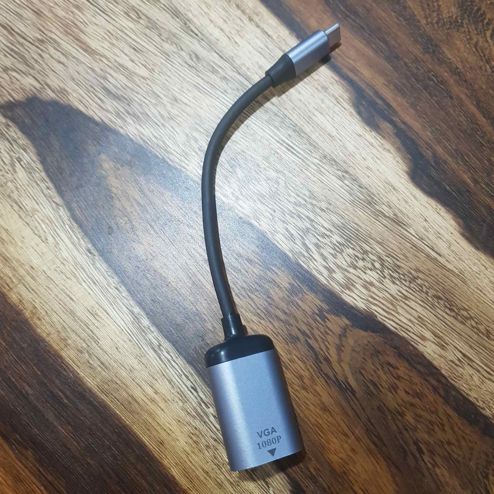 Cáp chuyển usb type-c to vga cho laptop, macbook hỗ trợ 1080p