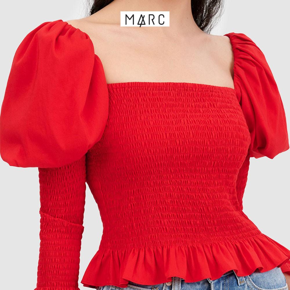 Áo kiểu nữ MARC FASHION tay dài phồng vai nhấn smocking