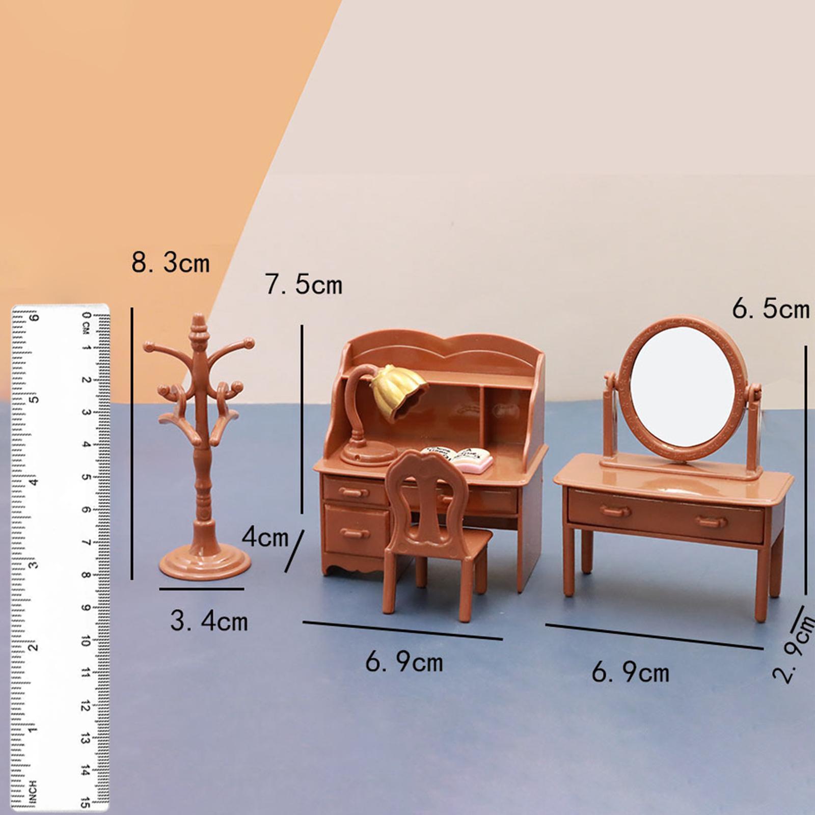 1/12 Dollhouse Miniature Wooden Bedroom Furniture Kit Chair Decor