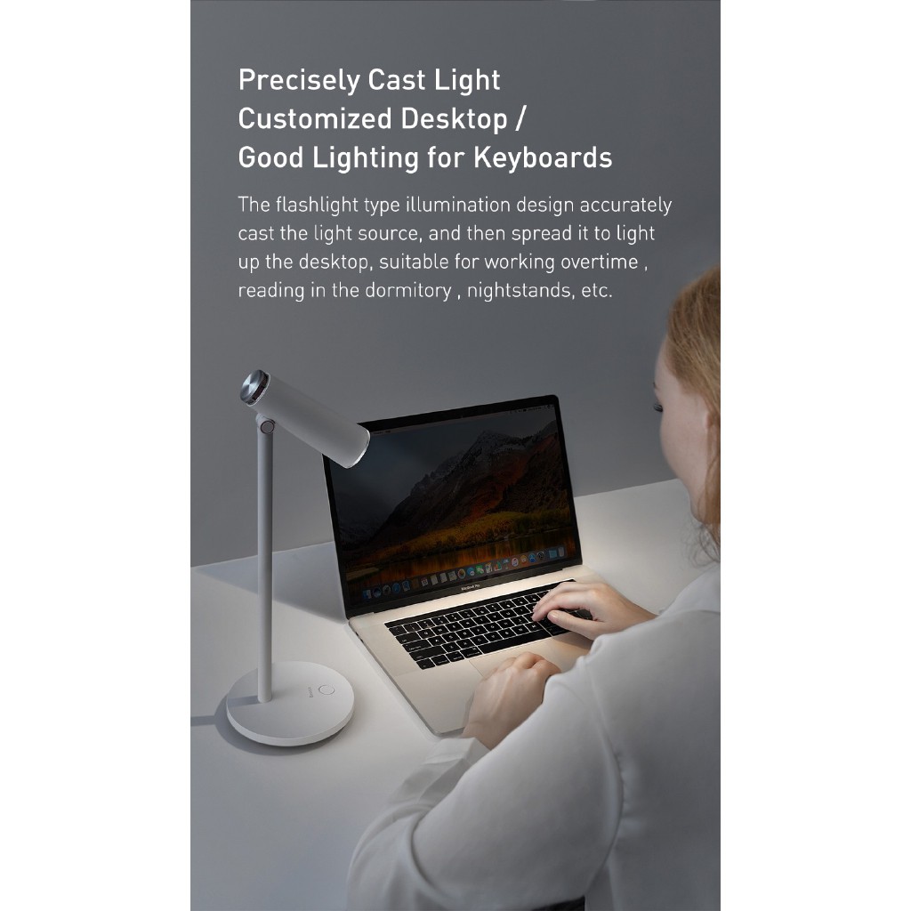 Đèn LED để bàn Baseus I-Work Series Desk Lamp Charging Office Reading - Hàng Chính Hãng