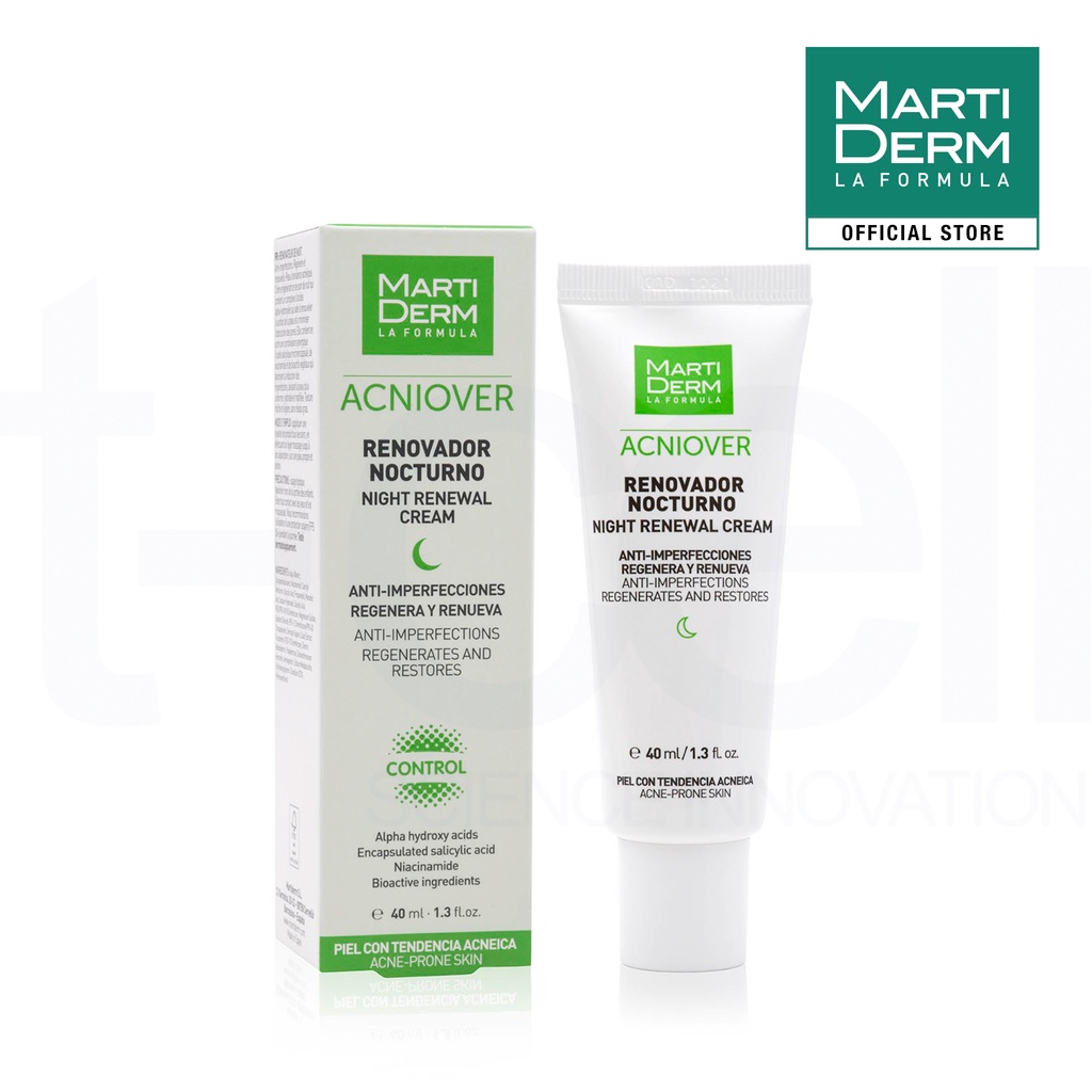 Kem Dưỡng Tái Tạo Ban Đêm Cho Da Dầu Mụn - MartiDerm Acniover Night Renewal Cream (40ml)