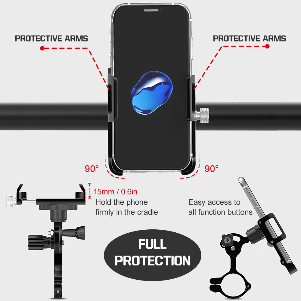 Giá đỡ điện thoại xe đạp bằng hợp kim nhôm, có thể xoay 360 độ
