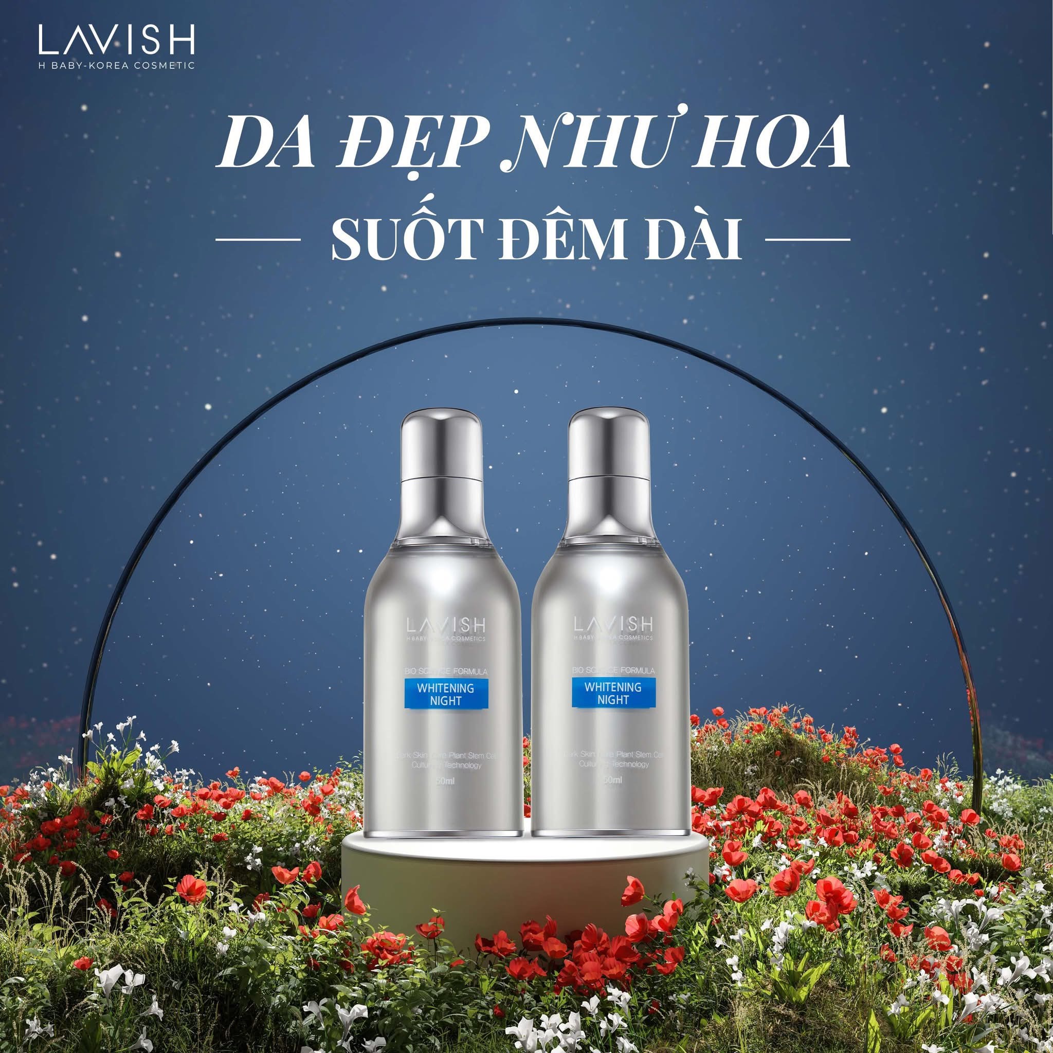 Kem dưỡng trắng da chuyên sâu ban đêm dành cho mặt Lavish h baby
