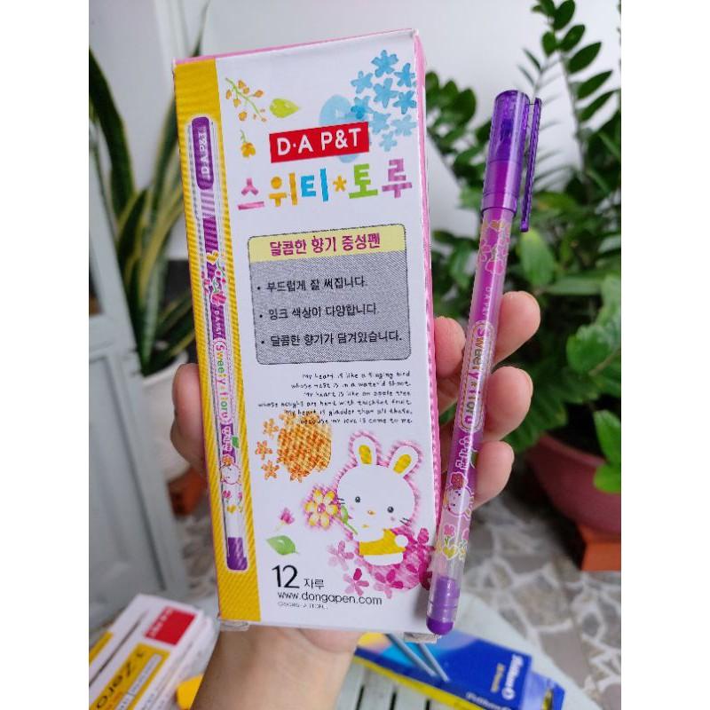 Hộp 12 cây bút gel mực tím Sweety Hàn Quốc dành cho học sinh tiểu học