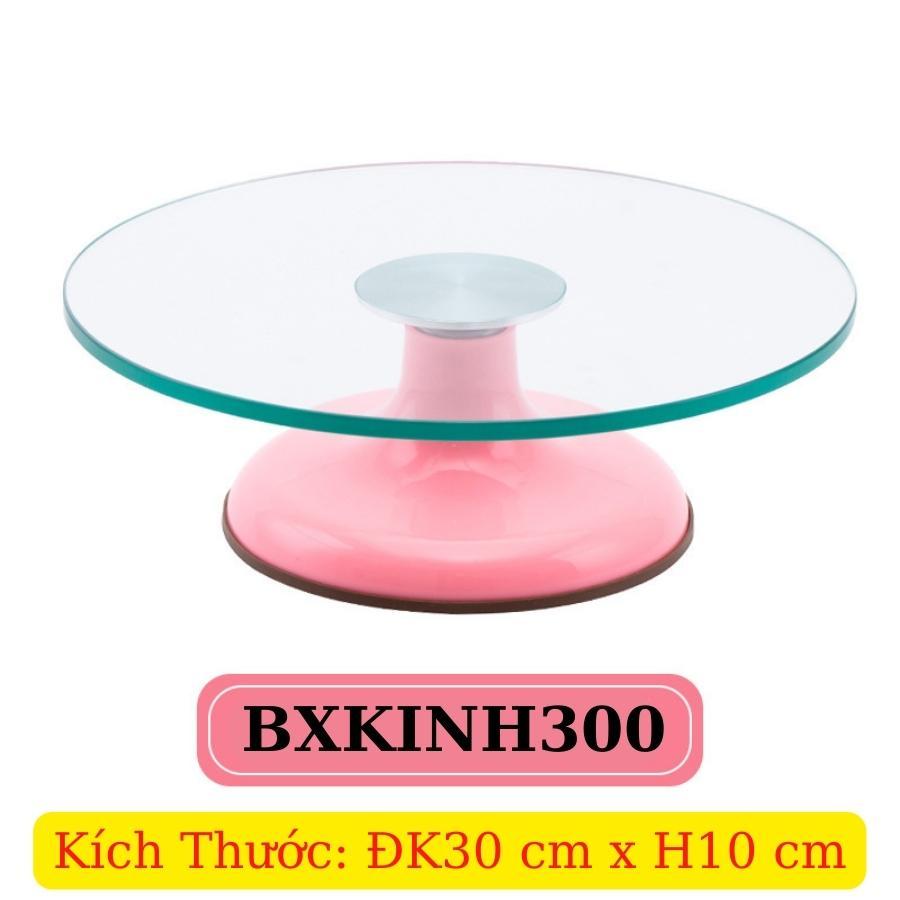 Bàn Xoay Bánh Kem Mặt Kính Cường Lực Dụng Cụ Trang Trí Bánh Cao Cấp - BXKINH