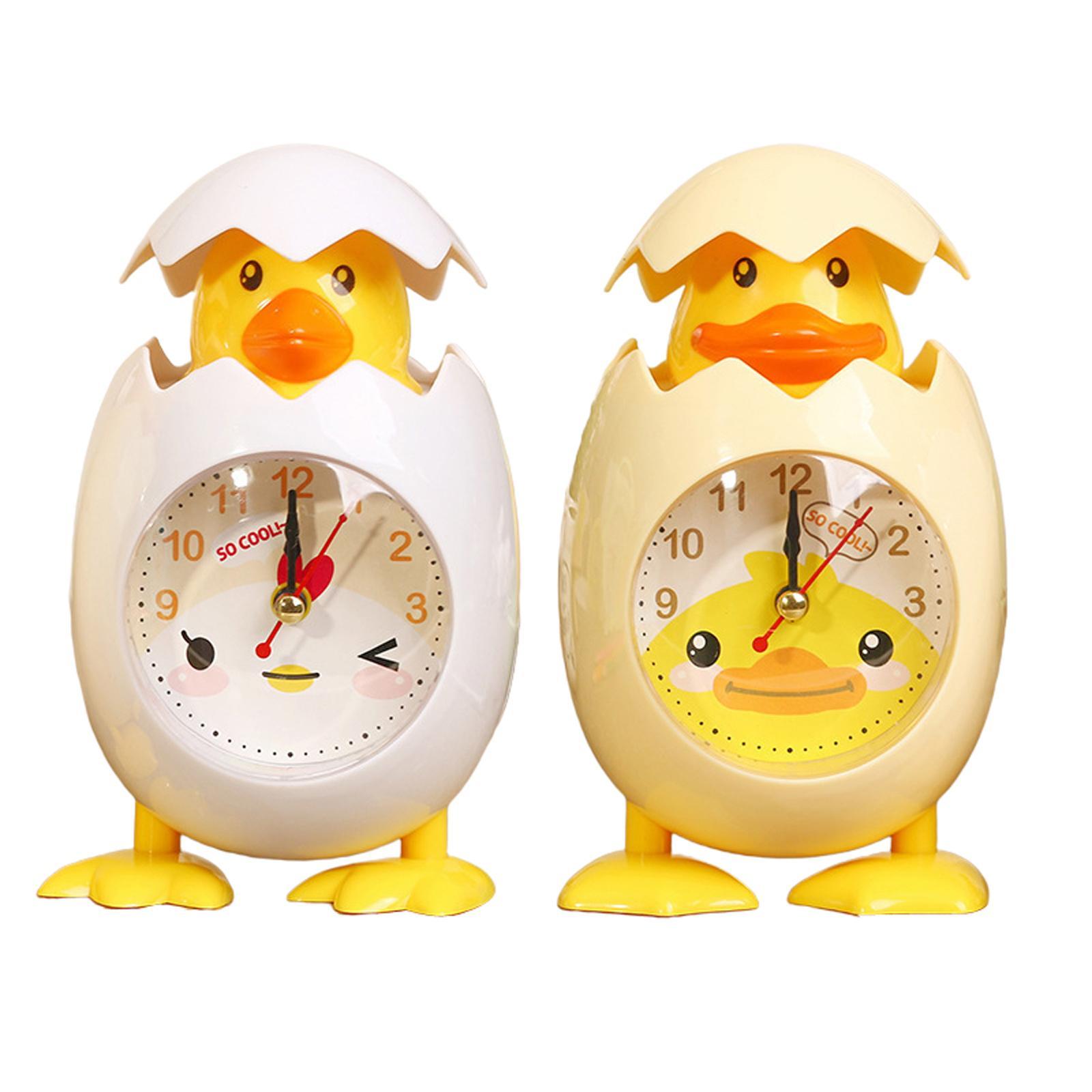 2x Cute Alarm Clock Silent Quartz Movement for Desk Living Room Decor