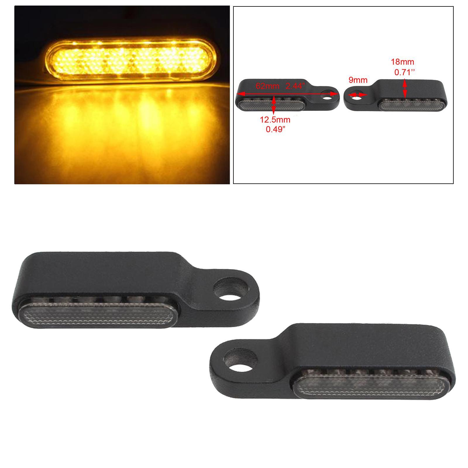 2pcs LED  Indicator Blinker DC 12V Amber for Cruiser - black