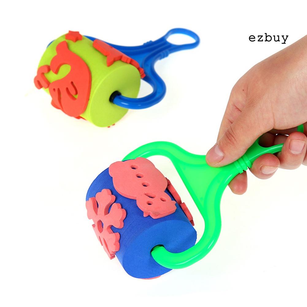 EY-Children Early Education Painting Tool Kids Art Sponge Paint Roller Brush Set