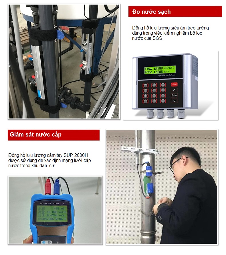 Đồng hồ đo lưu lượng dạng siêu âm treo tường SUP-1158-J chính hãng Supmea Trung Quốc/ Lưu lượng kế siêu âm Trung Quốc, chất lượng cao, hàng xuất châu Âu
