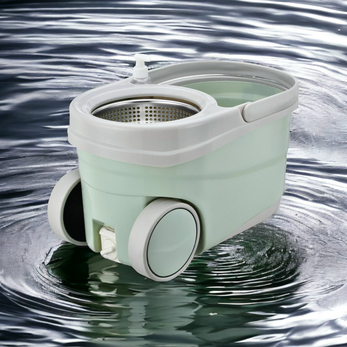 Bộ cây lau nhà cán Inox Bennix Thái Lan BN-888SM xoay 360 có bánh xe lớn