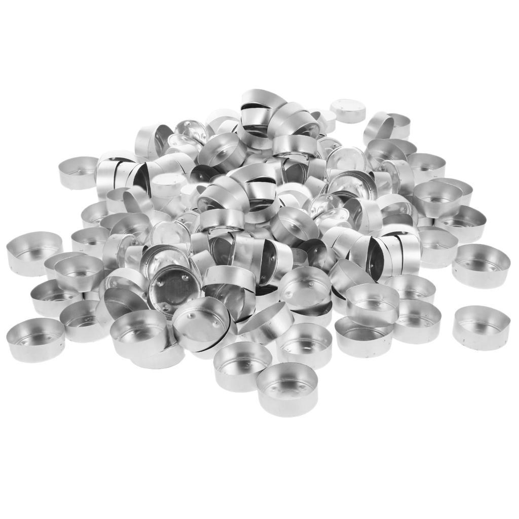 Prettyia 400x Aluminum Tealight Cup Case Candle Wax Box 3cm Candle Wicks