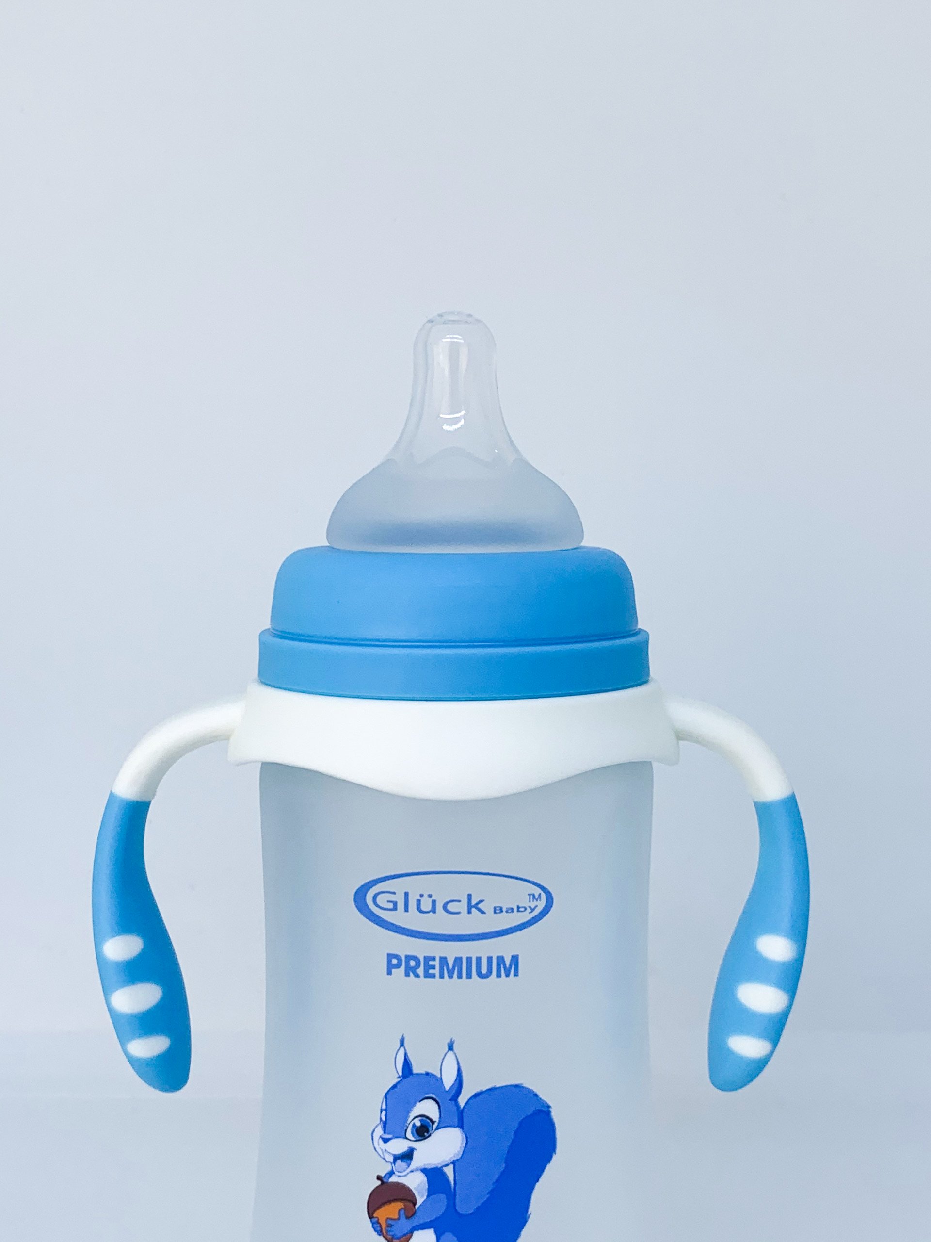 Bình sữa thủy tinh bọc silicon Gluck Baby 240ml