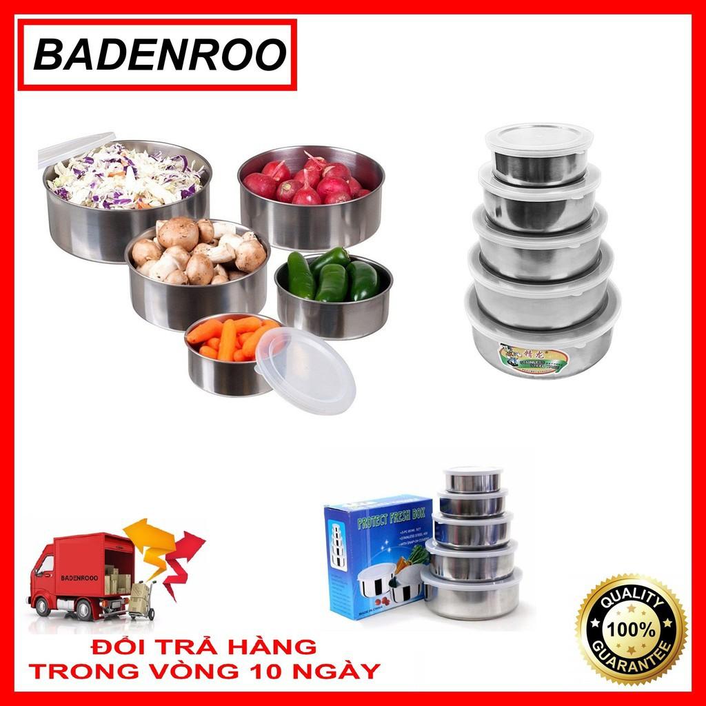 GIADUNGHOANGMAI Bộ 5 bát inox bảo quản thực phẩm (BỘ BÁT INOX)