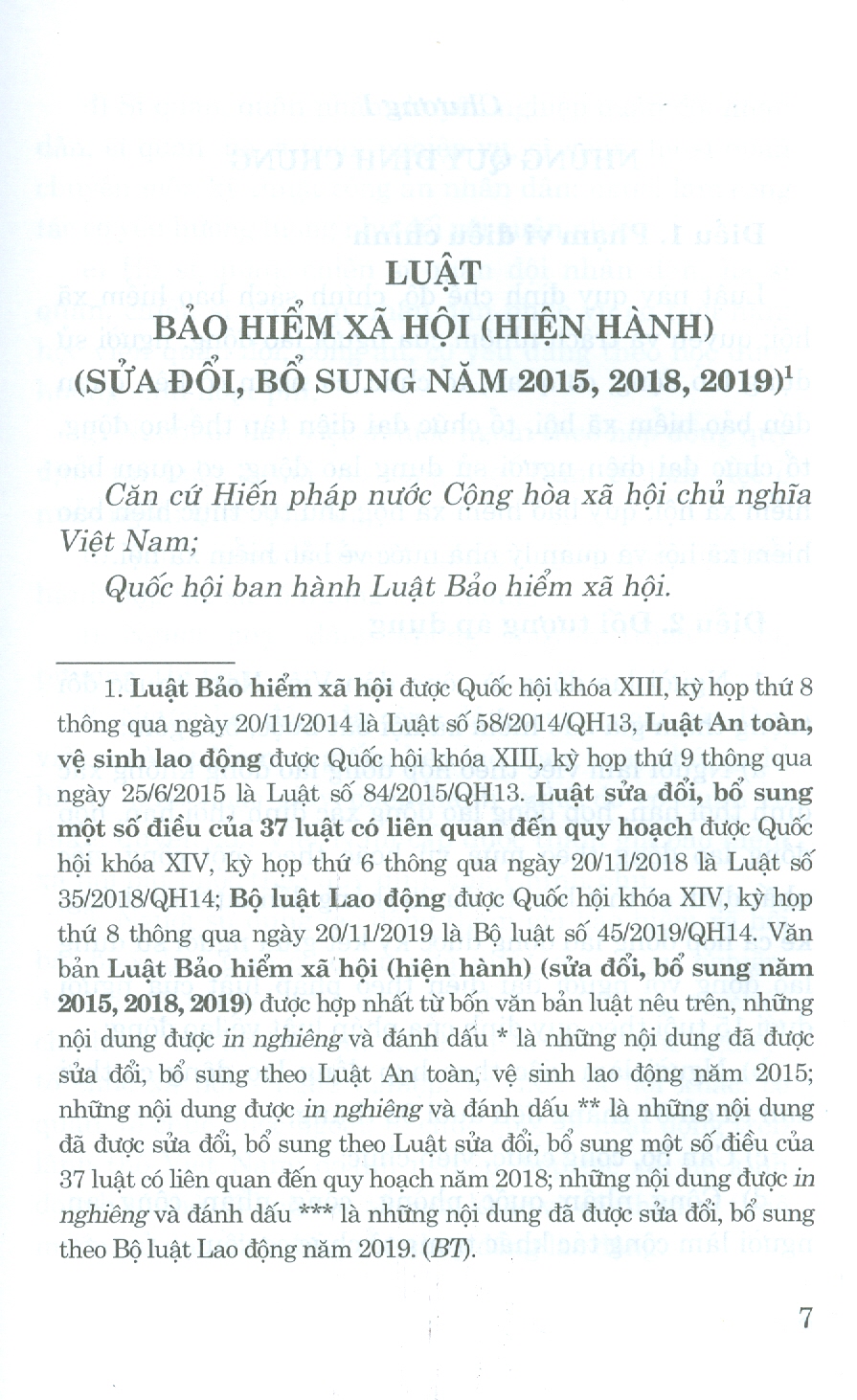 Luật Bảo Hiểm Xã Hội (Hiện Hành) (Sửa Đổi, Bổ Sung Năm 2015, 2018, 2019)