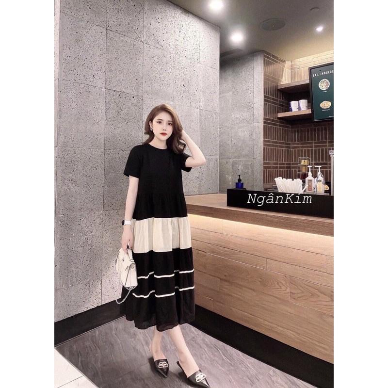 Váy cotton bầu dáng suông