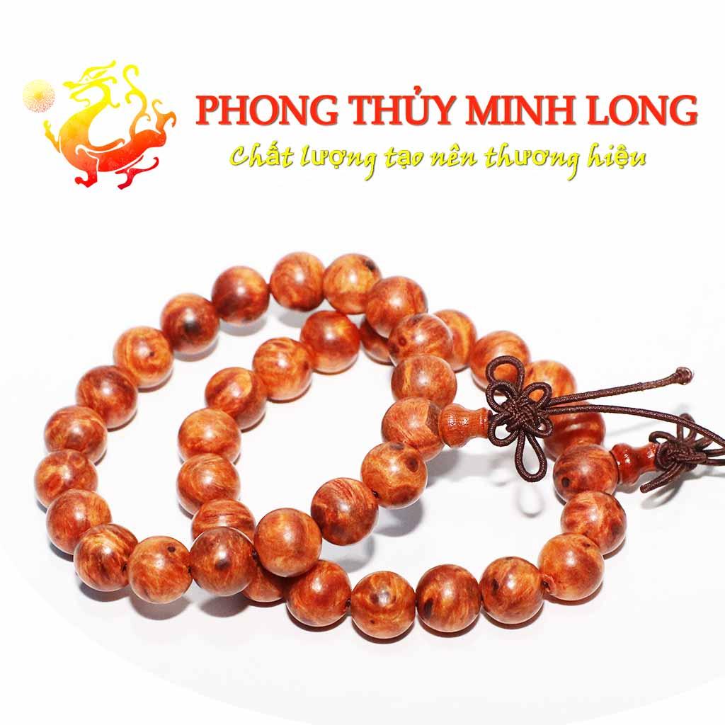 Vòng tay gỗ nu Huyết Long siêu đẹp size 14 ly hạt tròn