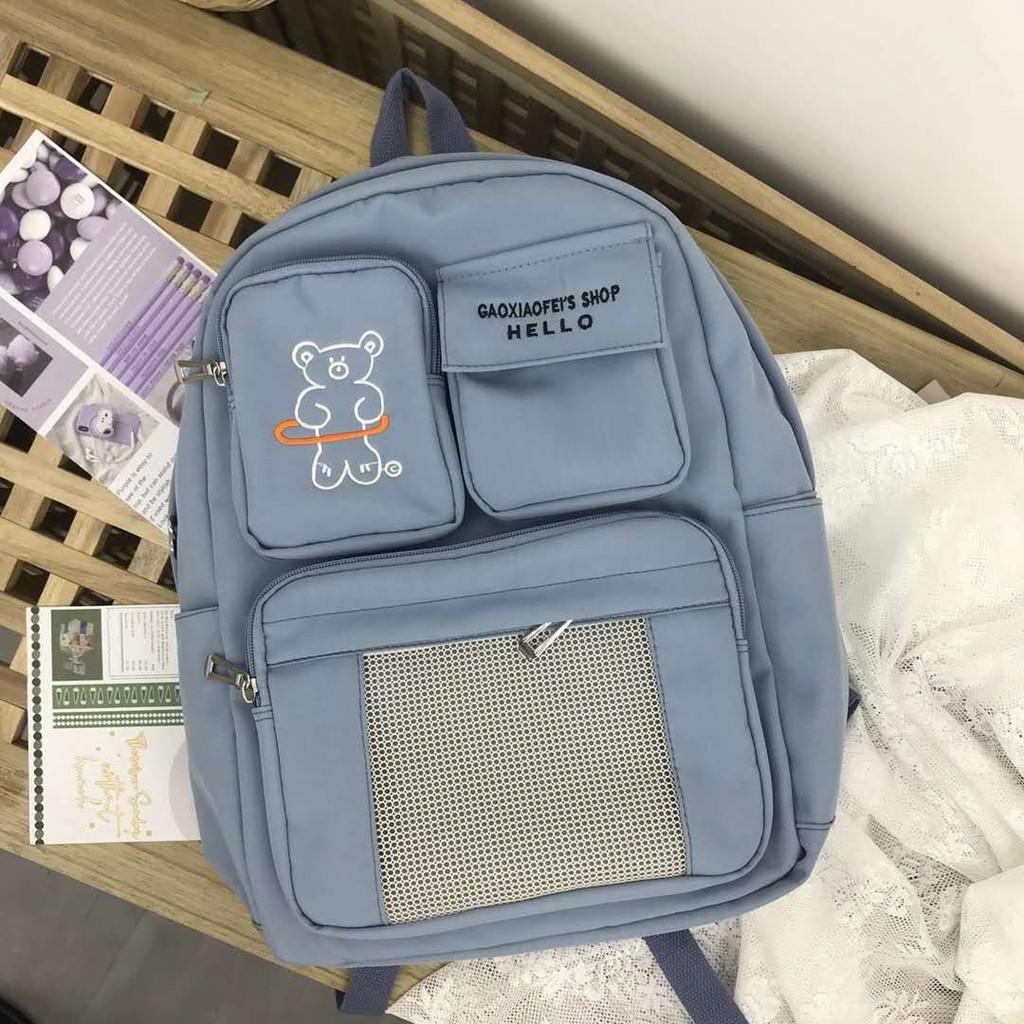 Ba lô gấu pha lưới hàng quag châu cao câp B033