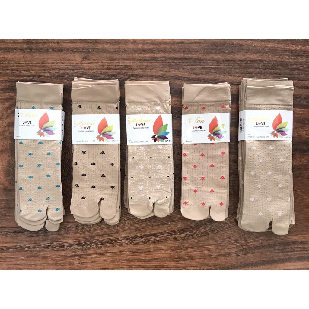 Combo 5 hoặc 10 đôi vớ da nữ họa tiết bông nhiều màu lựa chọn thun dày cotton 100% co giãn tốt thương hiệu ALAN