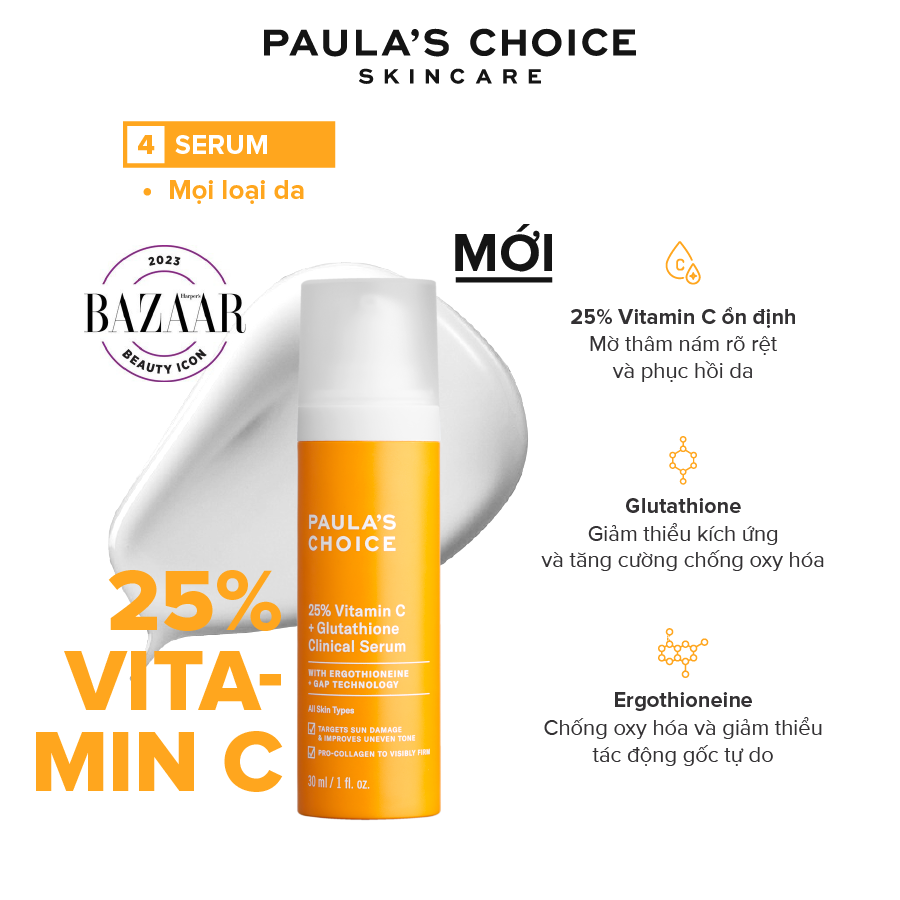 Tinh chất làm sáng da và mờ nám chuyên sâu 25% Vitamin C Paula's Choice 30ml -1490